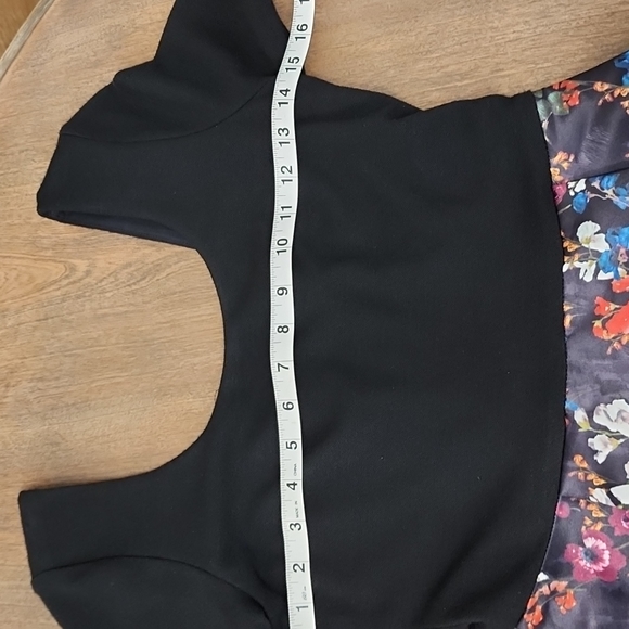 NWT alice + olivia Amie Fall Garden Print Black Long Sleeve Fit Flare Dress Sz 4 - Picture 13 of 14